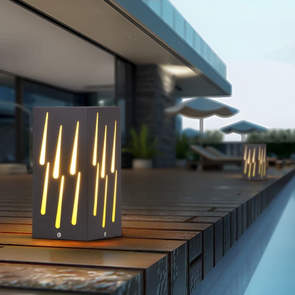 Flo LED Meteor Visual Effect Elegant Marble Outdoor Pathway Light