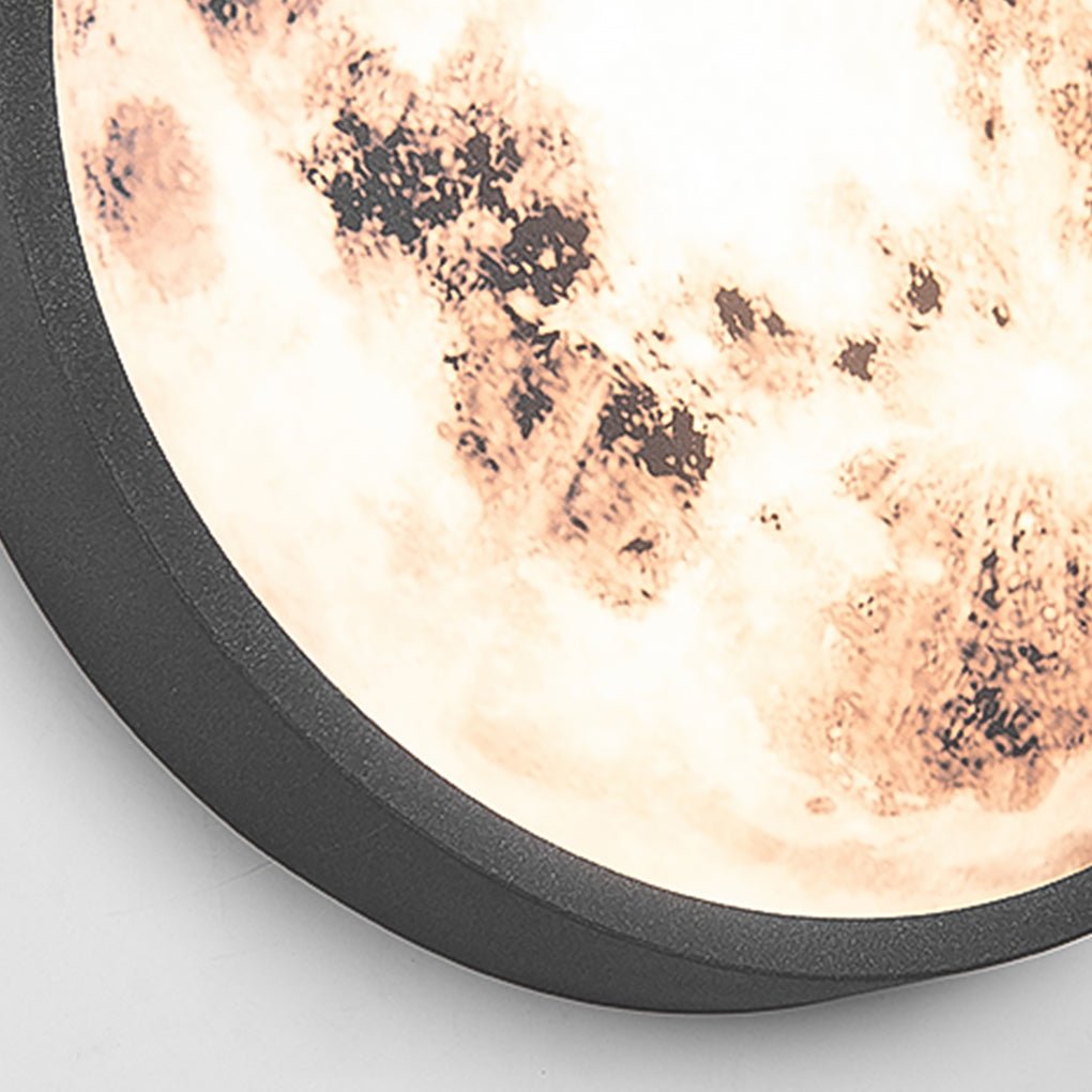 Prudent Creative Moon Glass Steel Outdoor Wall Light