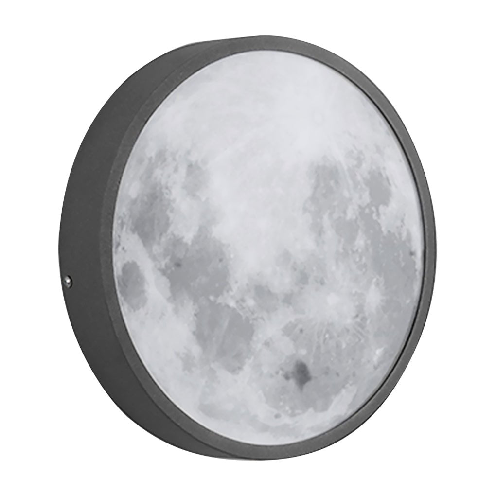 Prudent Creative Moon Glass Steel Outdoor Wall Light