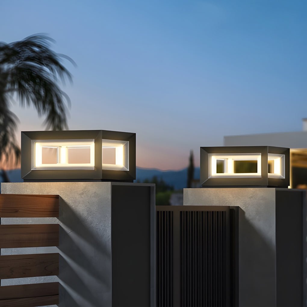Comn Creative Frame Modern Fence Steel Outdoor Post Lights