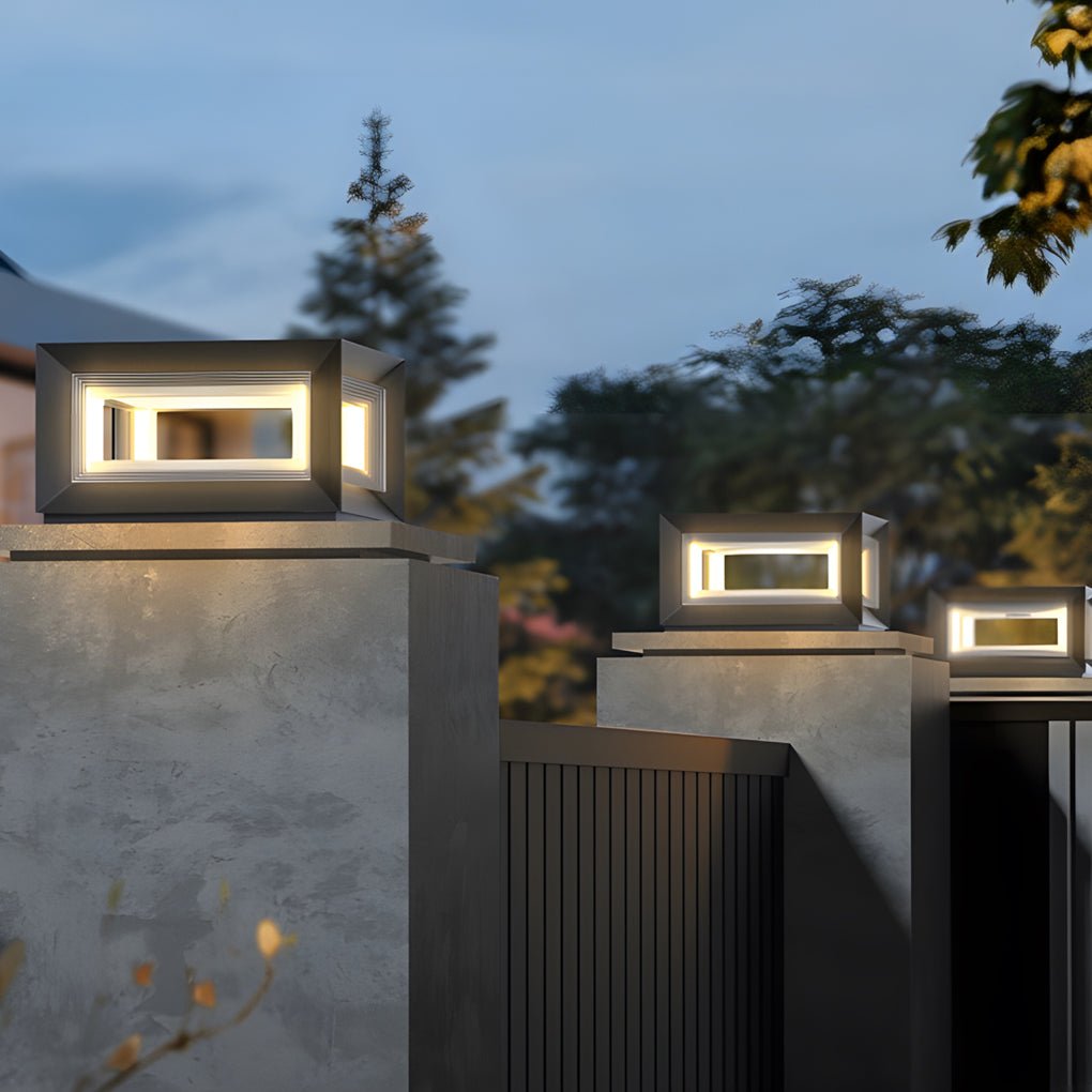 Comn Creative Frame Modern Fence Steel Outdoor Post Lights