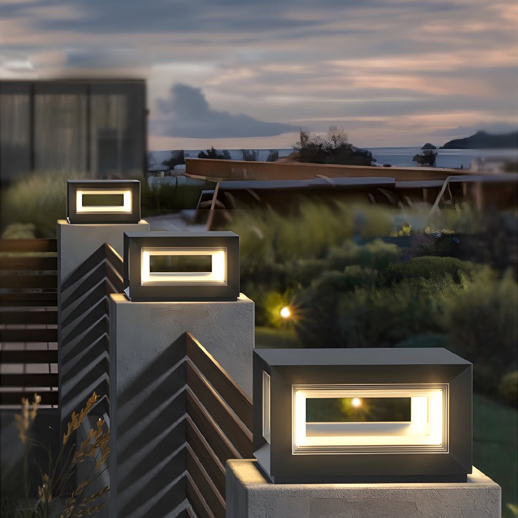 Comn Creative Frame Modern Fence Steel Outdoor Post Lights