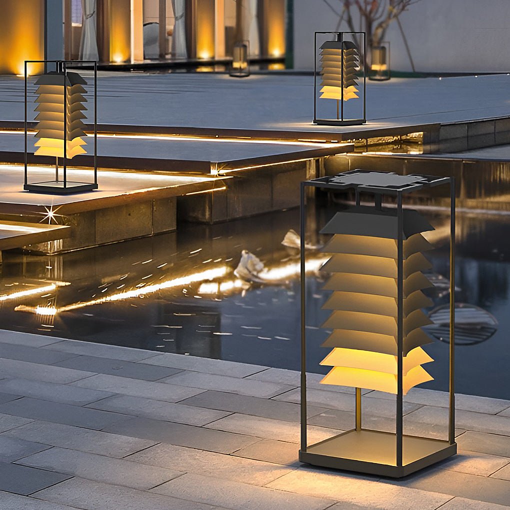 Mariner Freestanding Layered LED Steel Outdoor Pillar Lamp