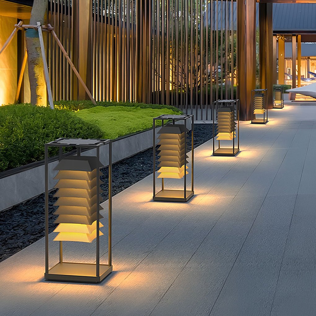 Mariner Freestanding Layered LED Steel Outdoor Pillar Lamp