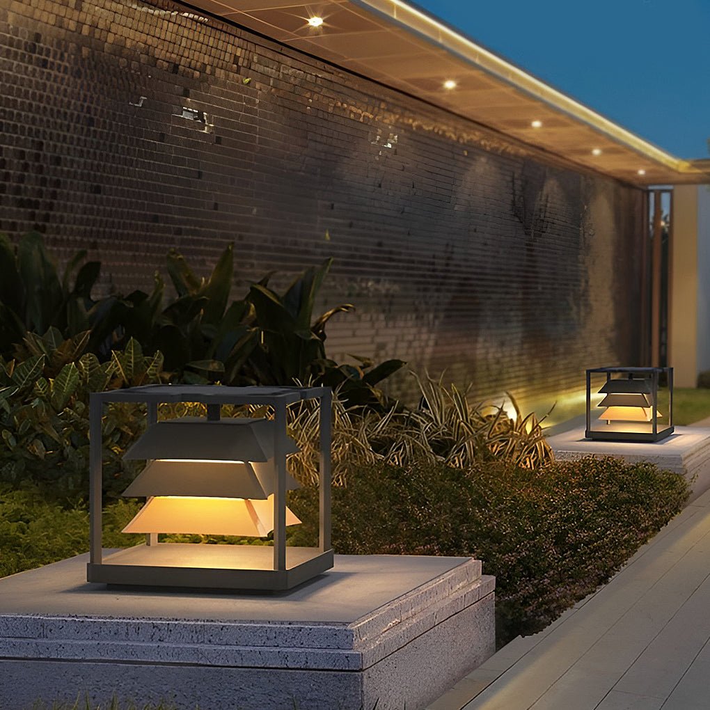 Mariner Freestanding Layered LED Steel Outdoor Pillar Lamp