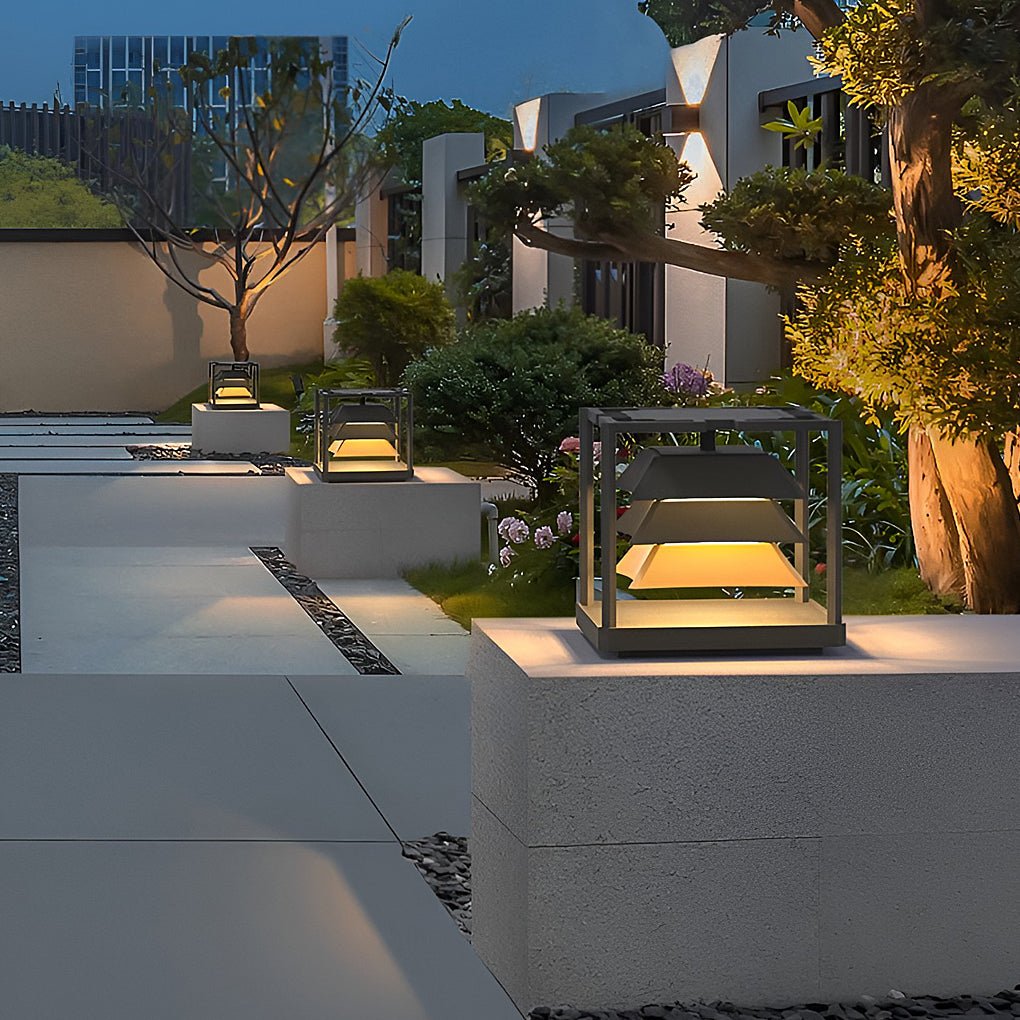 Mariner Freestanding Layered LED Steel Outdoor Pillar Lamp