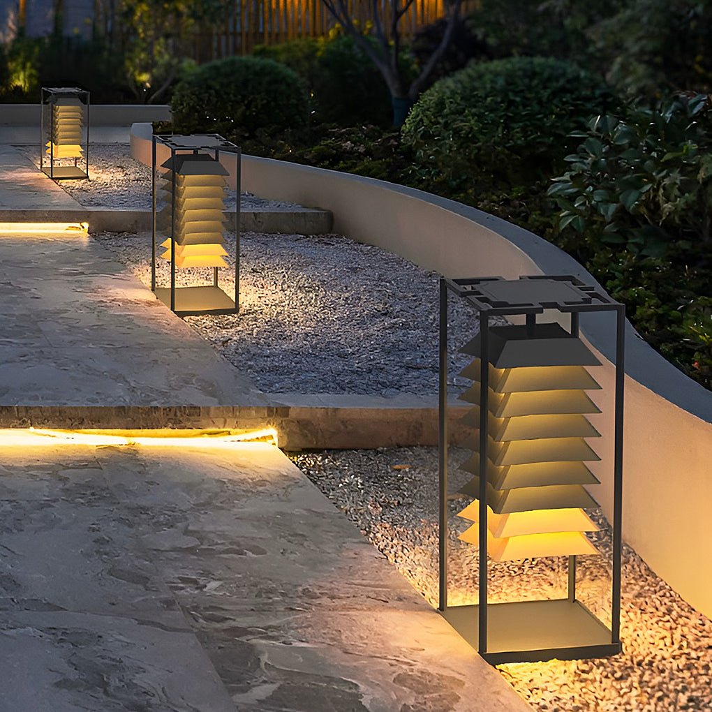 Mariner Freestanding Layered LED Steel Outdoor Pillar Lamp