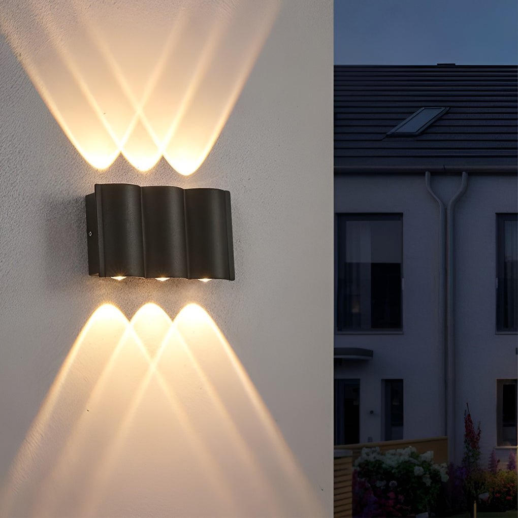 Rufus Creative Wave Arc LED Outdoor Wall Lights