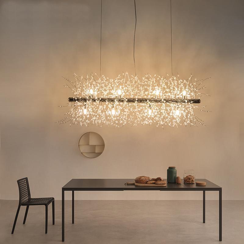 Haze Chandelier Crystal Dandelion with Crystals-Neutral Decor