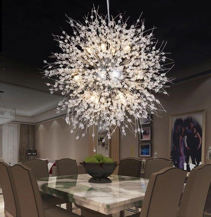 Haze Chandelier Crystal Dandelion with Crystals-Neutral Decor