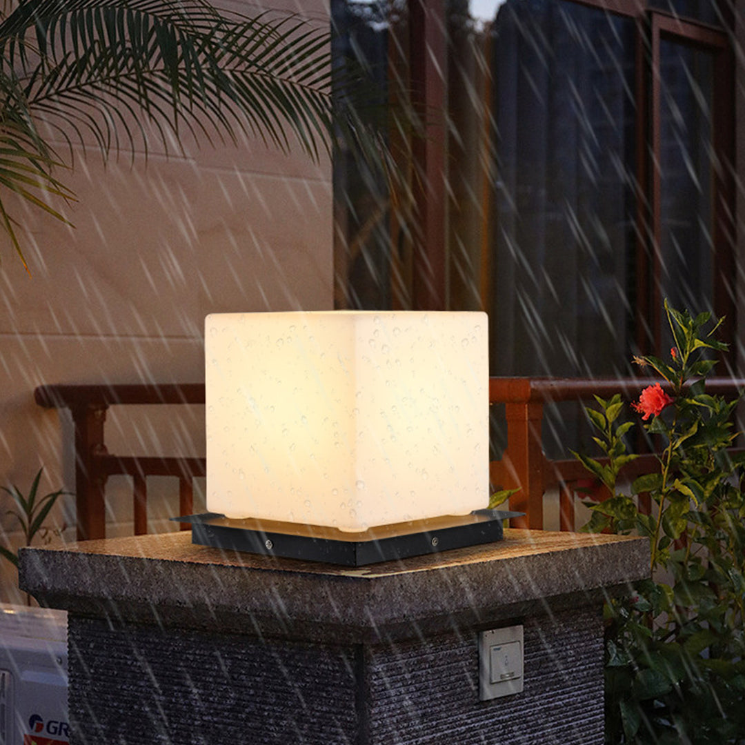 Nathania Lampshade Modern Steel Outdoor Pillar Lights