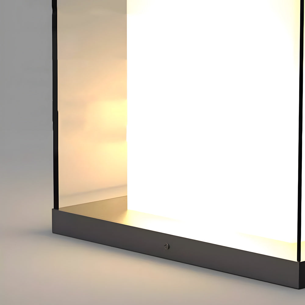 Cheerful Square Gate Minimalist Glass Outdoor Pillar Lights