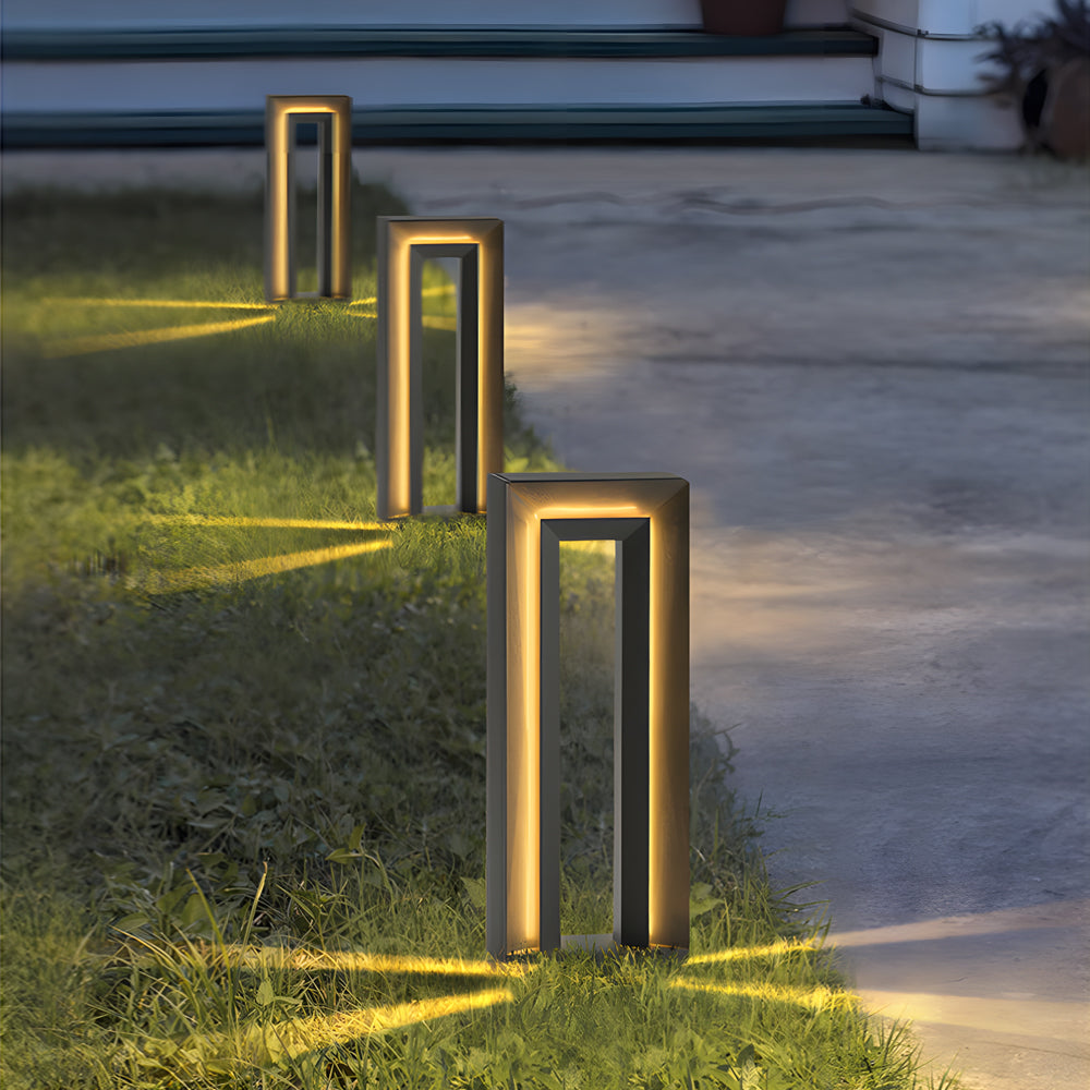 Hattie Arch Modern Minimalist Steel Outdoor Lawn Lights