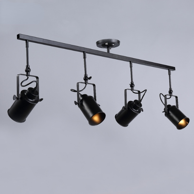 Silva Vintage Adjustable Semi-Flush Mount Ceiling Light, Black - Neutral Decor