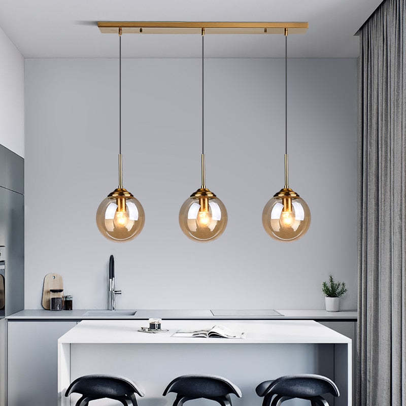 Valentina Designer Bubble Glass Pendant Light, Smoke/Clear/Amber - Neutral Decor