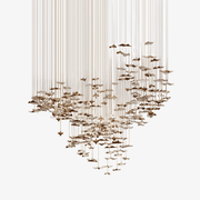 Leaf Twisted Sculptural Customize Chandelier-Neutral Decor