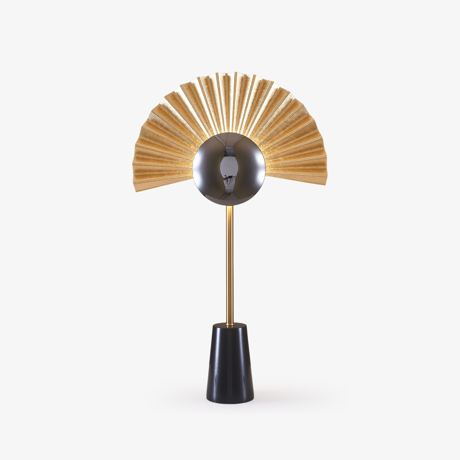Gilded Fan Table Lamp-Neutral Decor