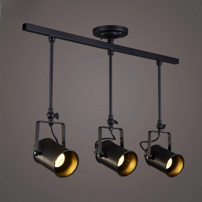 Silva Vintage Adjustable Semi-Flush Mount Ceiling Light, Black - Neutral Decor