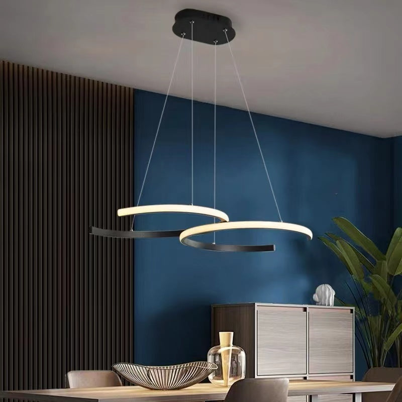 Arisha Modern Minimalist Pendant Light, Double-C - Neutral Decor