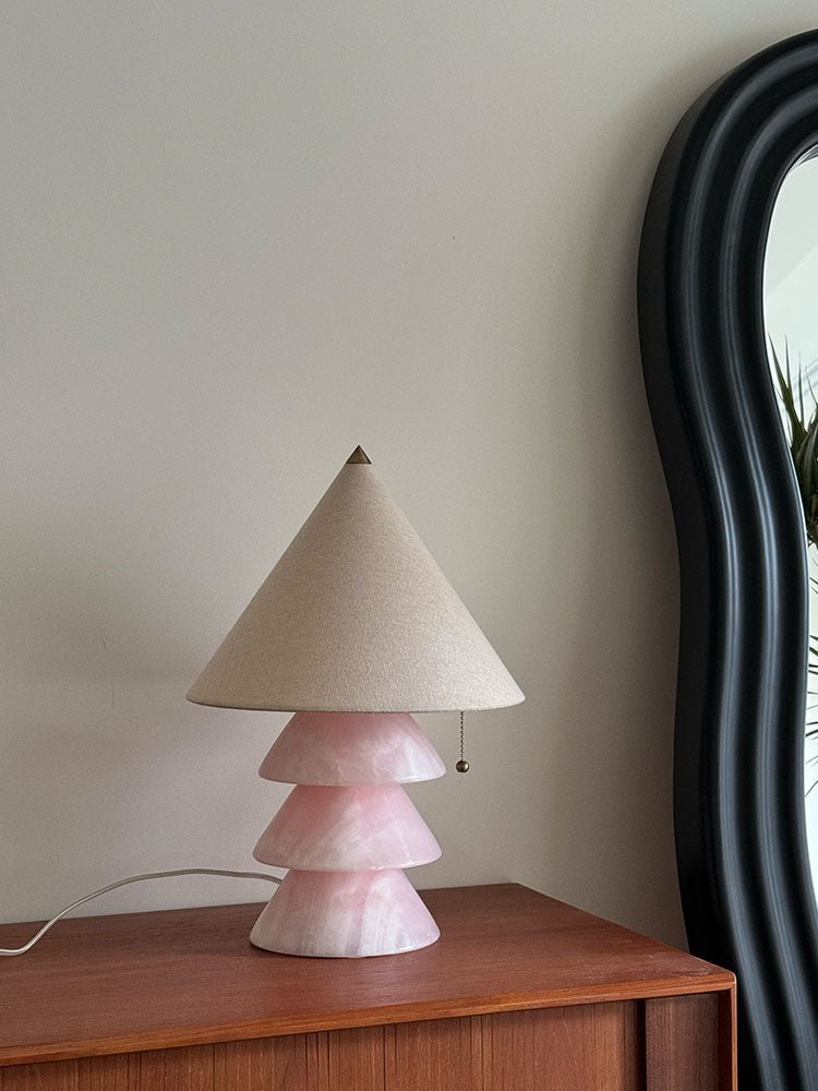 Pyramid Retro Marble Table Lamp-Neutral Decor