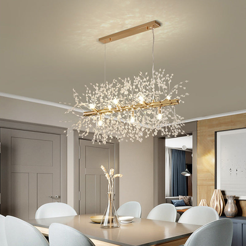 Arisha Creative Art Chandelier Crystal Pendant Light for Dining Room - Neutral Decor