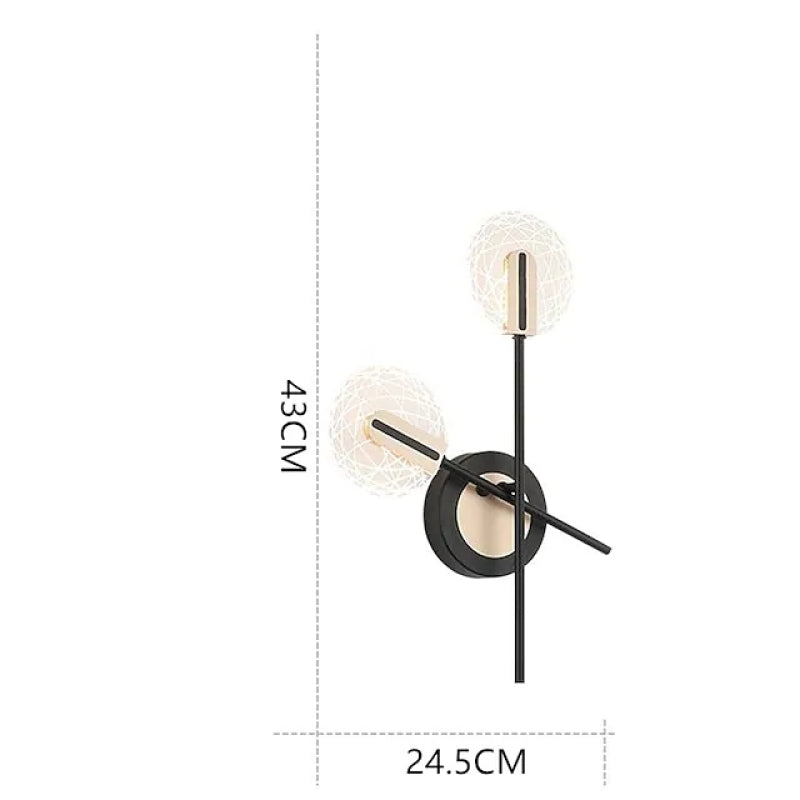 Valentina Wall Lighting Disc Modern, Metal/Acrylic, Black/White, Bedroom - Neutral Decor
