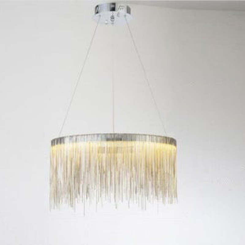 Arisha Tassel Chain Art Deco Pendant Light Silver/Gold Living Room/Hall - Neutral Decor