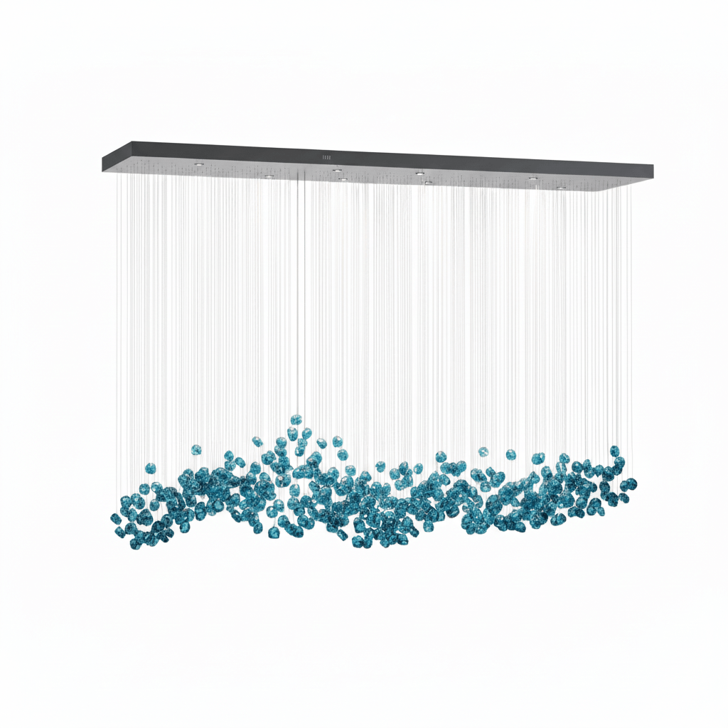 Crystal Stone Chandelier-Neutral Decor