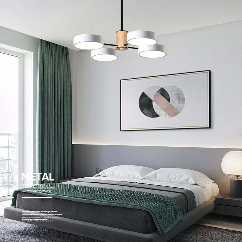 Arisha Art Deco Pendant Light, White/Green/Grey,Metal/Wood - Neutral Decor