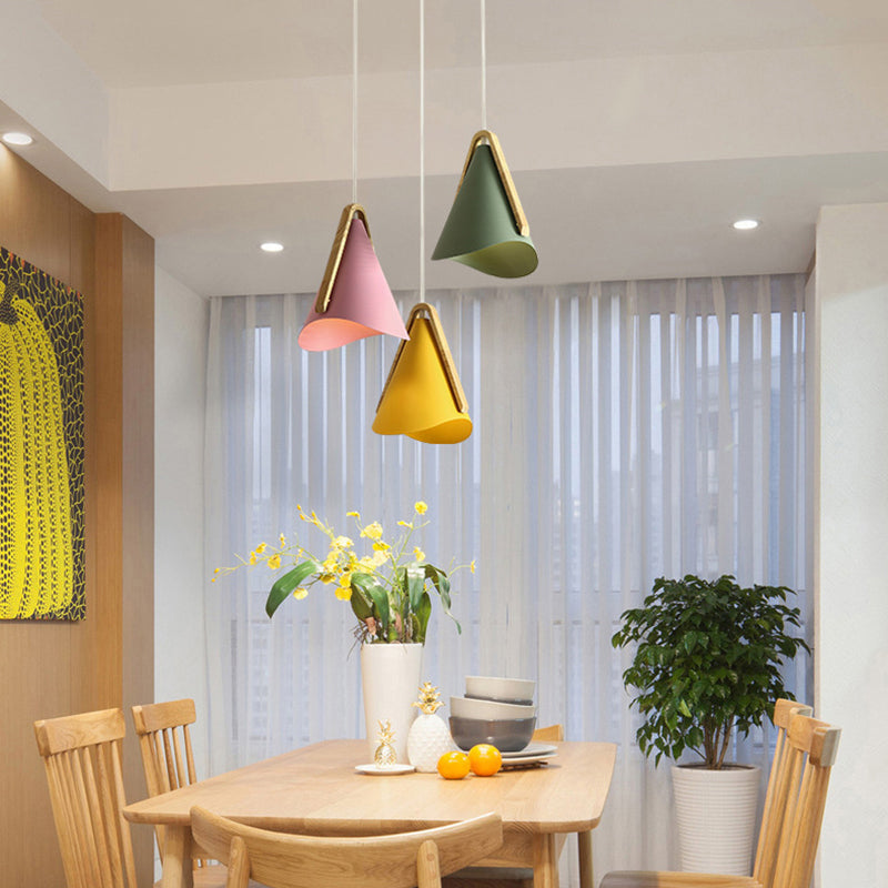 Valentina Modern Cone Pendant Light, Wood/Metal - Neutral Decor