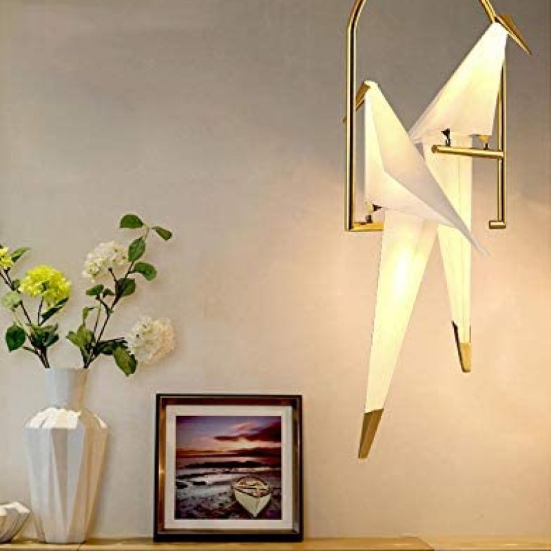 Arisha Modern Nordic Post Modern Bird Pendant Light, White/Clear - Neutral Decor