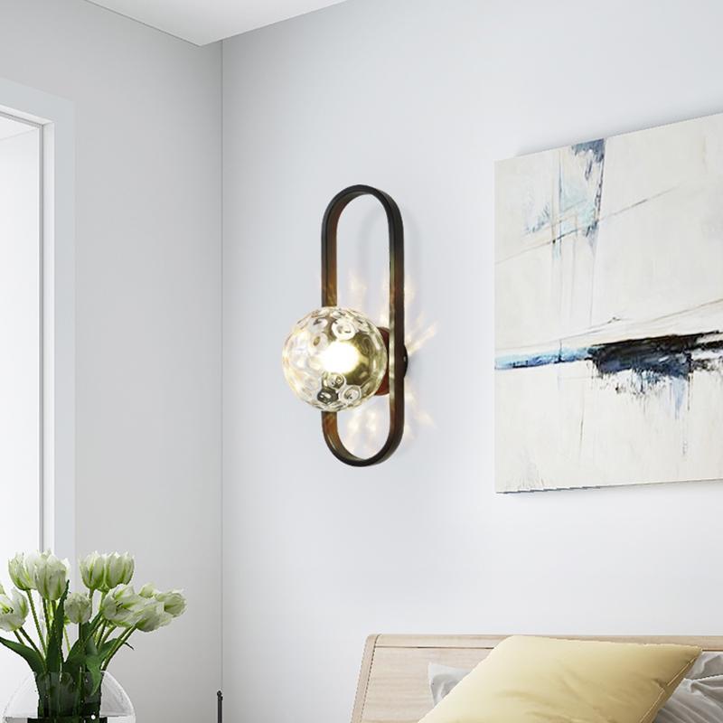 Valentina Modern Globe Bedside Wall Lamp Mount for Bedroom & Reading Room, Gold/Black - Neutral Decor