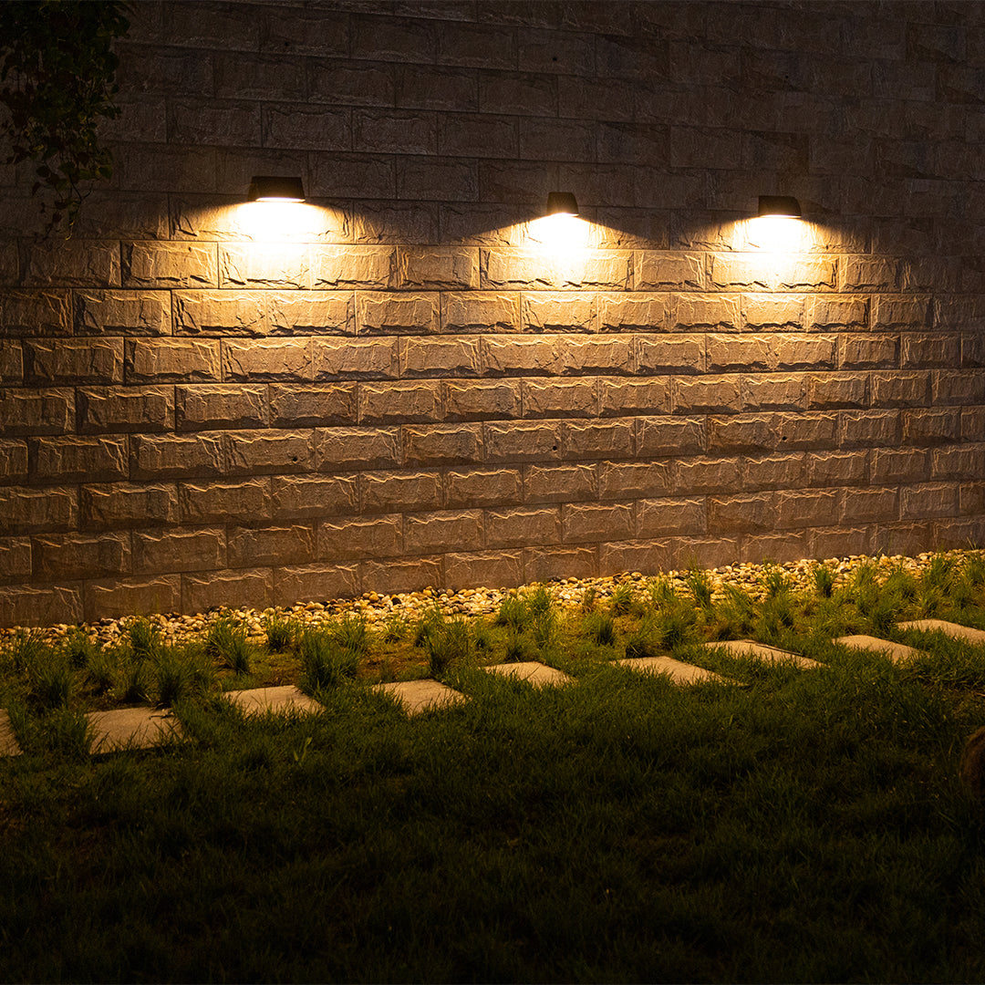 Wide LED Modern Classic Glass Outdoor Wall Light