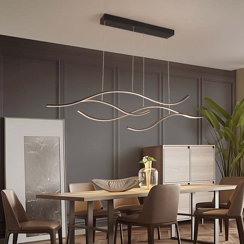 Arisha Modern Wave Pendant Light, 2 Colour - Neutral Decor