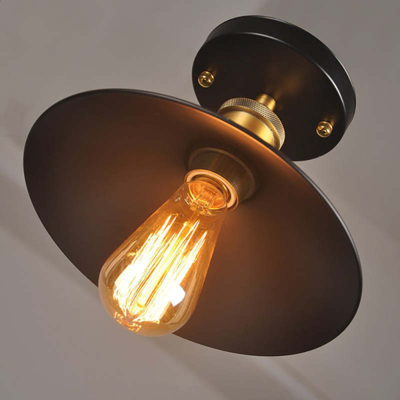 Austin Industrial Cone Metal Ceiling Light, Black - Neutral Decor