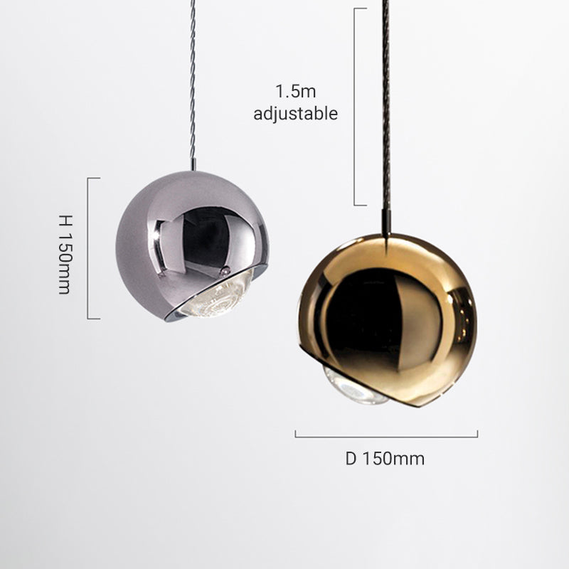 Valentina Modern Lustrous Golden Metal Ball Pendant Light - Neutral Decor