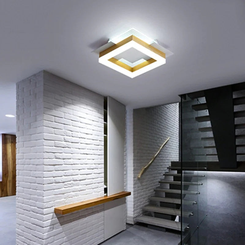 Arisha Modern Simple Gold Flush Mount Ceiling Light, Square/Round - Neutral Decor