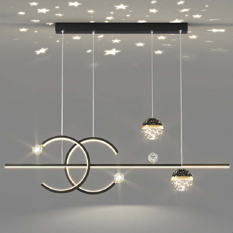 Arisha Luxury Globe Metal/Glass Pendant Light, Black/Gold - Neutral Decor