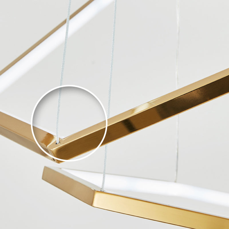 Arisha Minimalist Geomatic Metal Pendant Light, Gold, DIY - Neutral Decor