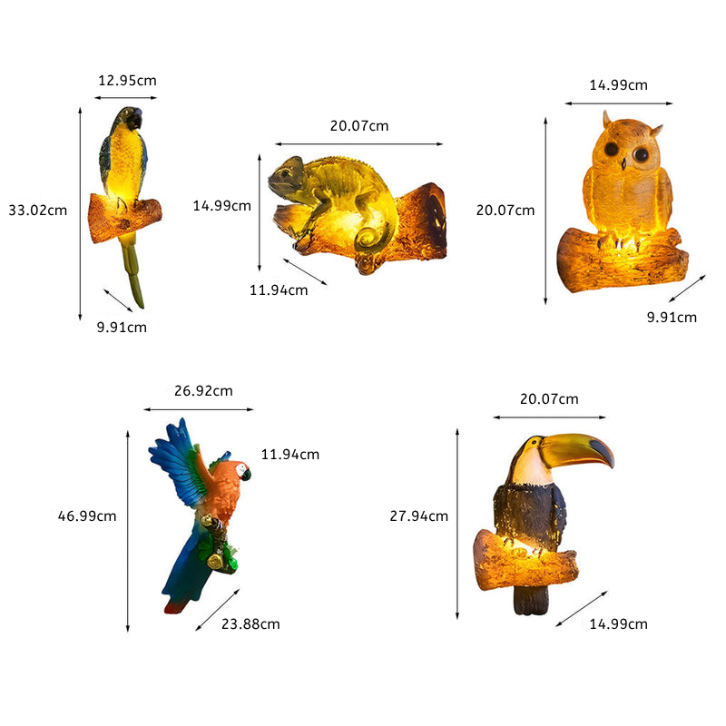 Michael Simulation Animal Parrot LED Resin Outdoor Lights