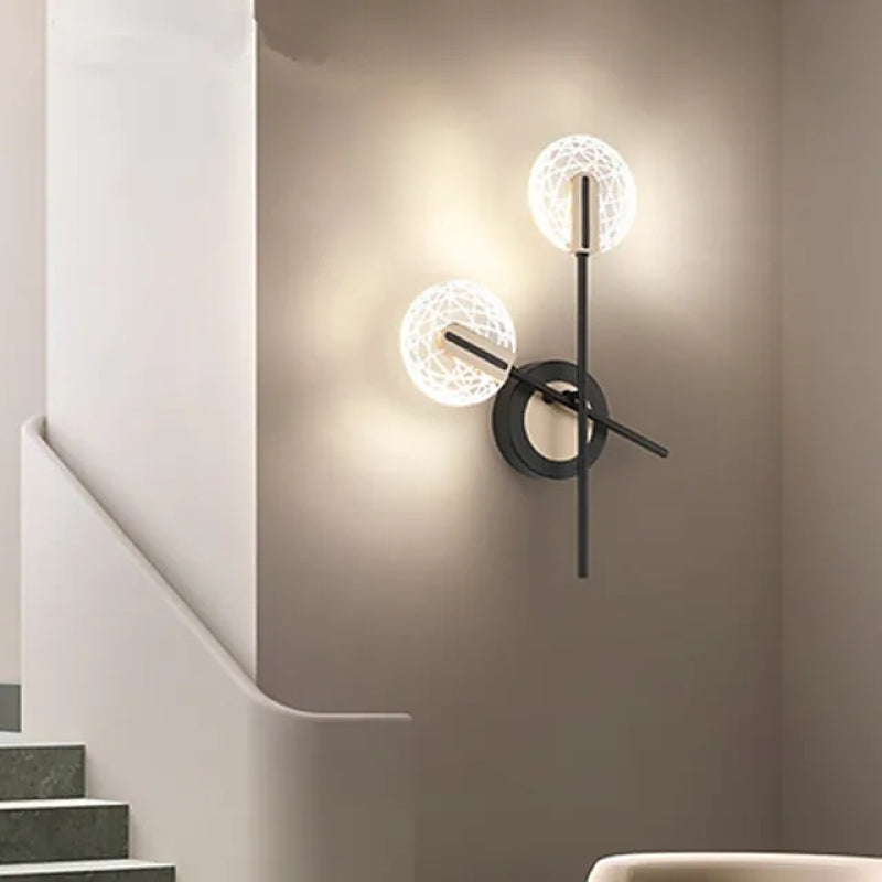Valentina Wall Lighting Disc Modern, Metal/Acrylic, Black/White, Bedroom - Neutral Decor