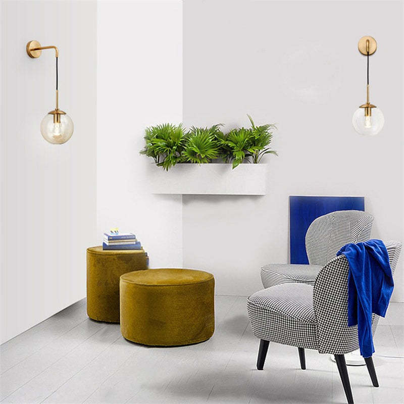 Valentina Glass Ball Nordic LED Wall Reading Lamp Single Head - Neutral Decor