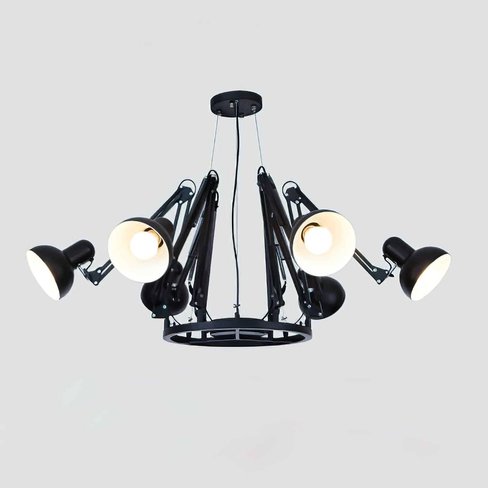 Livenu Chandelier Black Adjustable Multi Arm-Neutral Decor