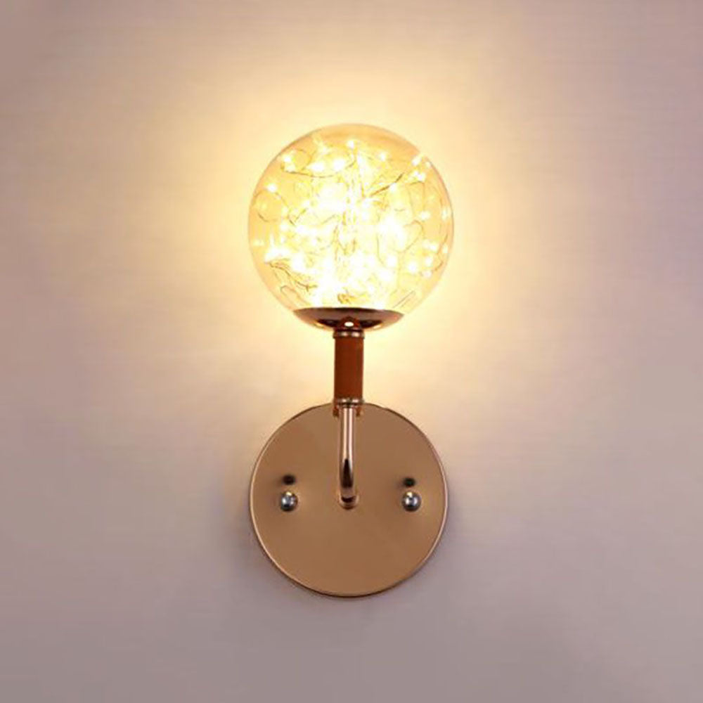 Valentina Wall Lamp Starry Globe Art Deco, Black/Gold, Bedroom - Neutral Decor