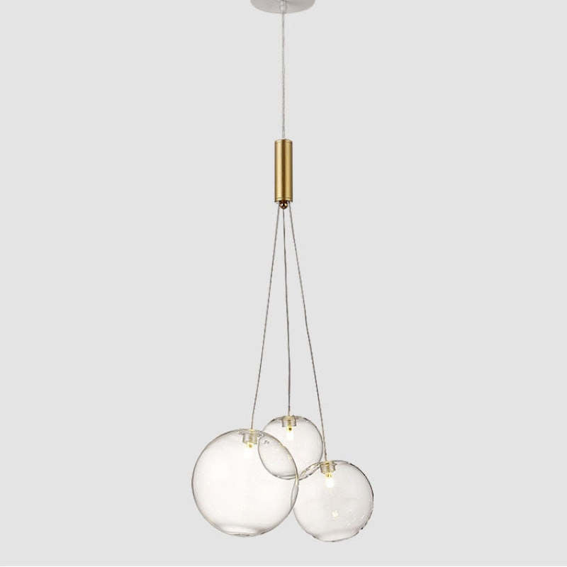 Valentina Glass Globe Bubble Pendant Light LED Stary - Neutral Decor