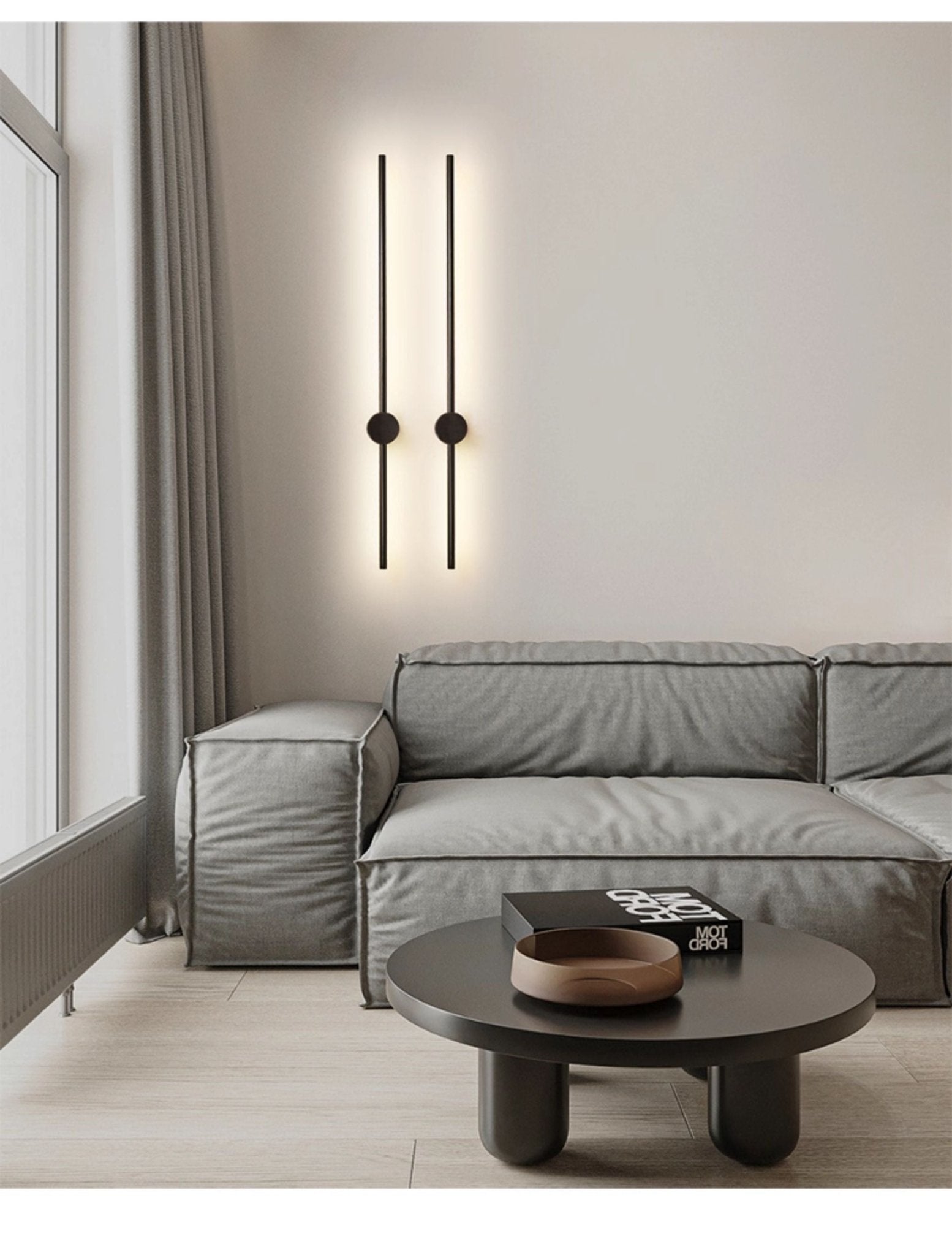 Nestx Brass Rod Minimalism Wall Lamp-Neutral Decor