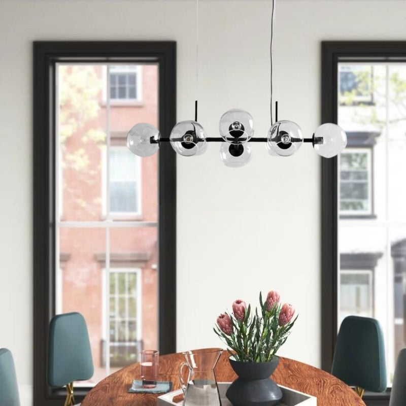 Valentina Modern Glass Globe Bubble Pendant Light Black/Gold - Neutral Decor