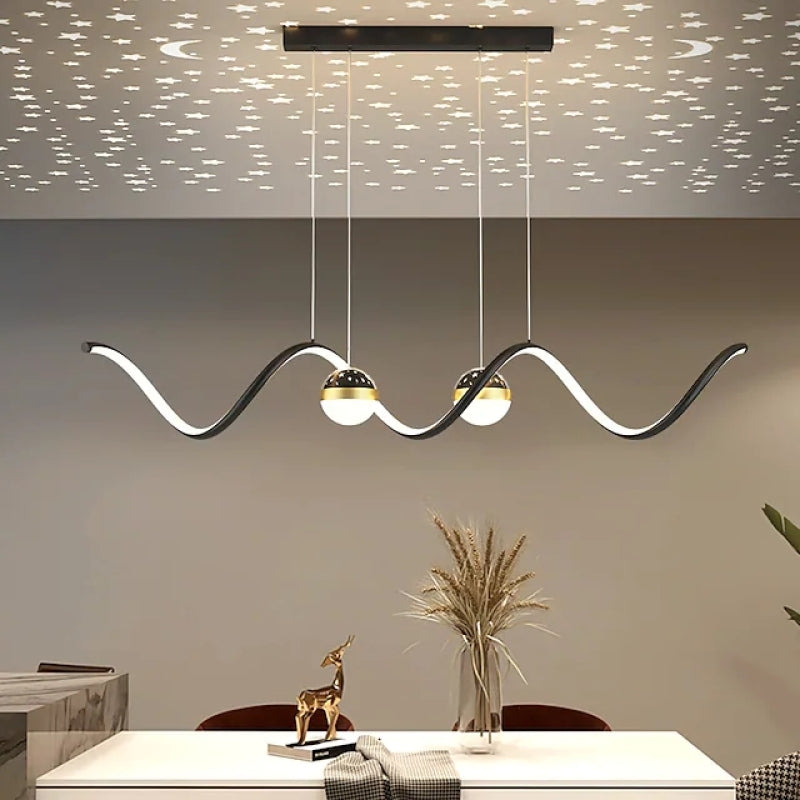 Arisha Nordic Globe Wavy Metal/Acrylic Pendant Light - Neutral Decor