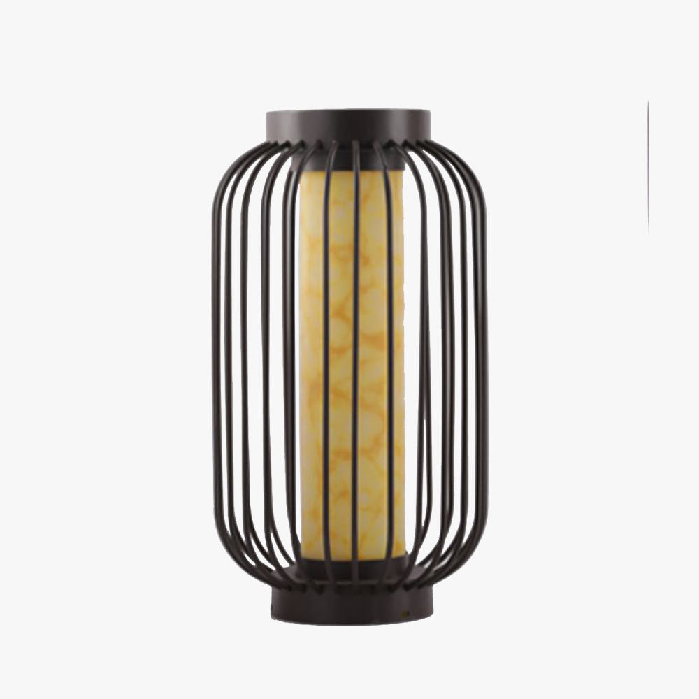 Ray Lantern Solar/Rechargeable Outdoor Floor Lamp, Brown - Neutral Decor