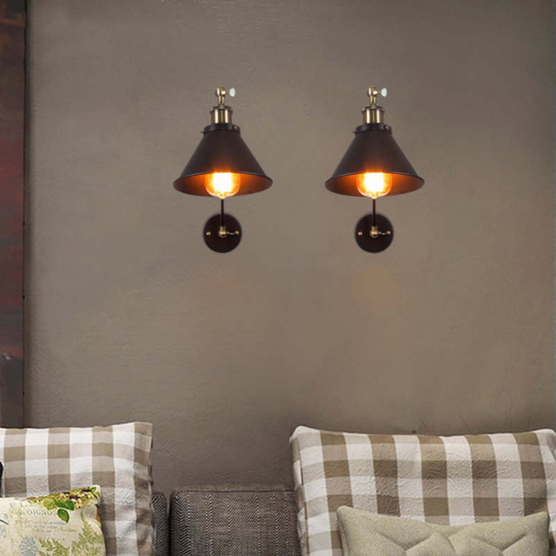 Epoch Retro Wall Lamp with Swing Arm, Metal, Black & Gold - Neutral Decor